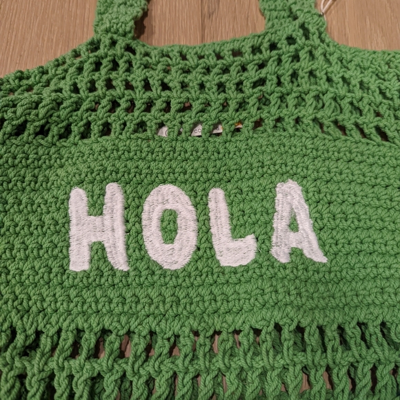 Green Crochet Tote Bag - Picture 5 of 7